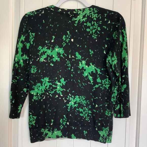 Talbots Petites Black & Green Floral Cardigan - Picture 5 of 6